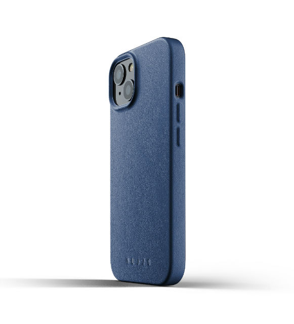 Funda de piel Mujjo iPhone 13 color azul
